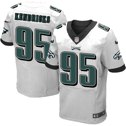 Men's Elite Mychal Kendricks Nike Jersey White Road - #95 NFL Philadelphia Eagles